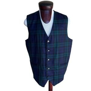 James Pringle Weavers Plaid Wool Vest XXL Scotland Mens Tartan Heritage -‎ READ